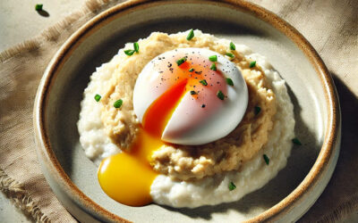 BABA GANOUSH CON HUEVO POCHÉ