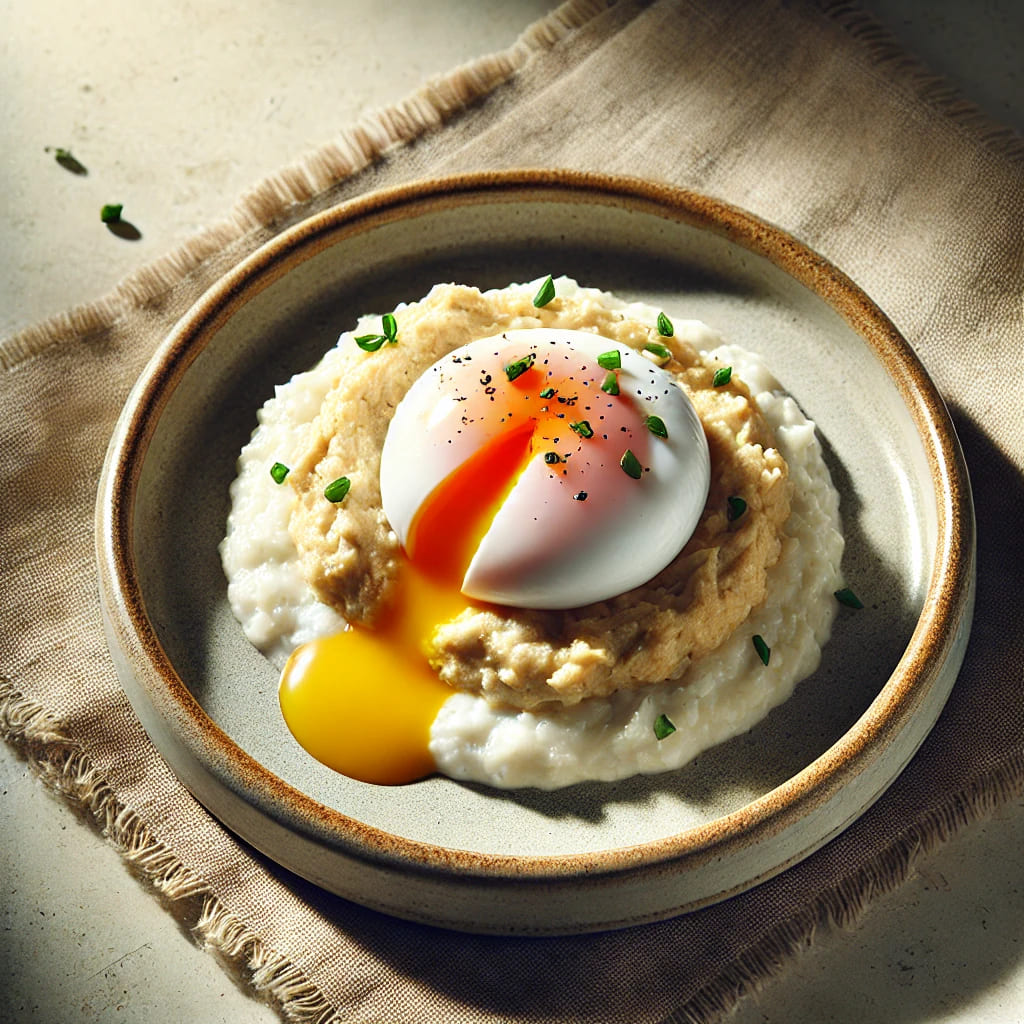 receta de baba ganoush con huevo poché